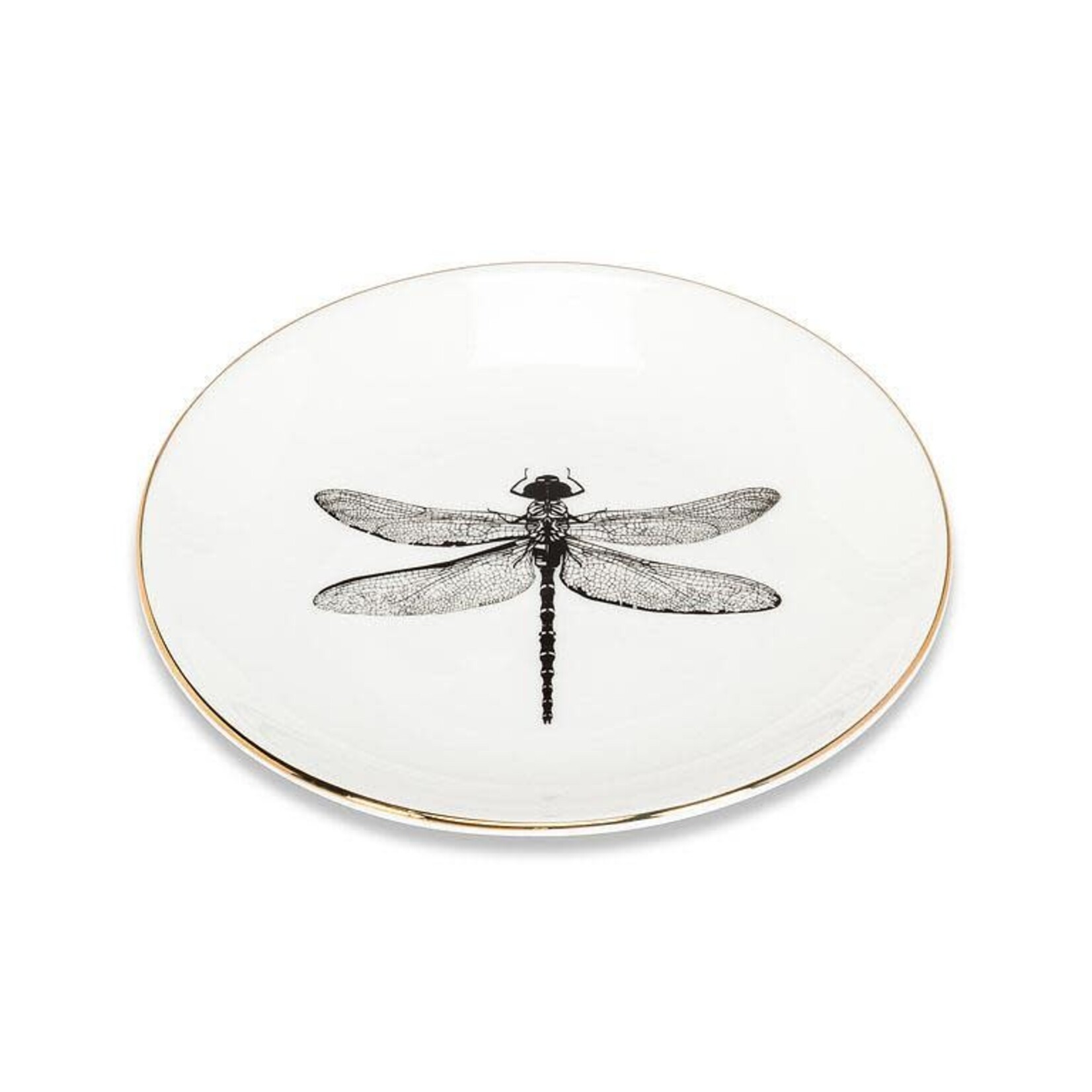 Gold Rimmed Dragonfly Trinket Dish