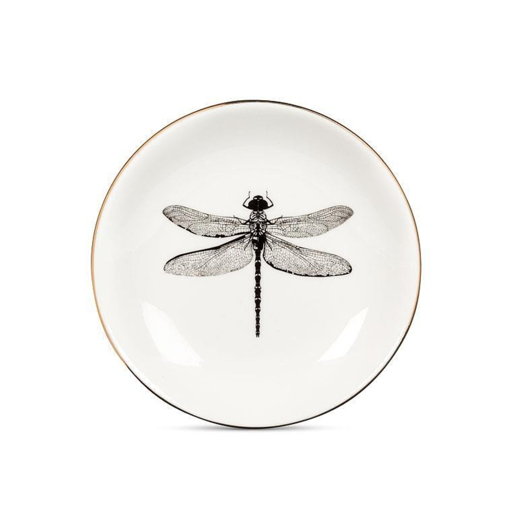 Gold Rimmed Dragonfly Trinket Dish