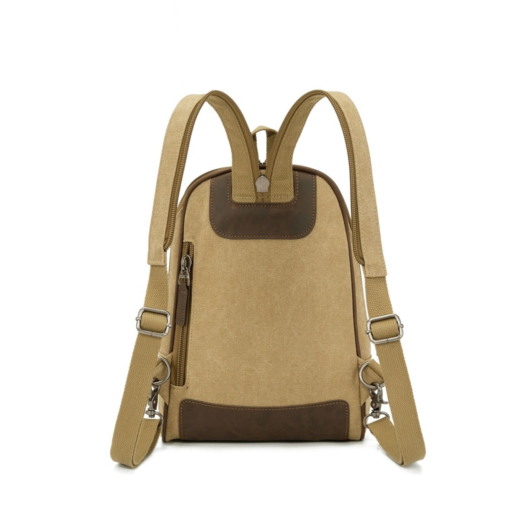 Multifunctional Canvas Backpack Sling Bag - Charcoal
