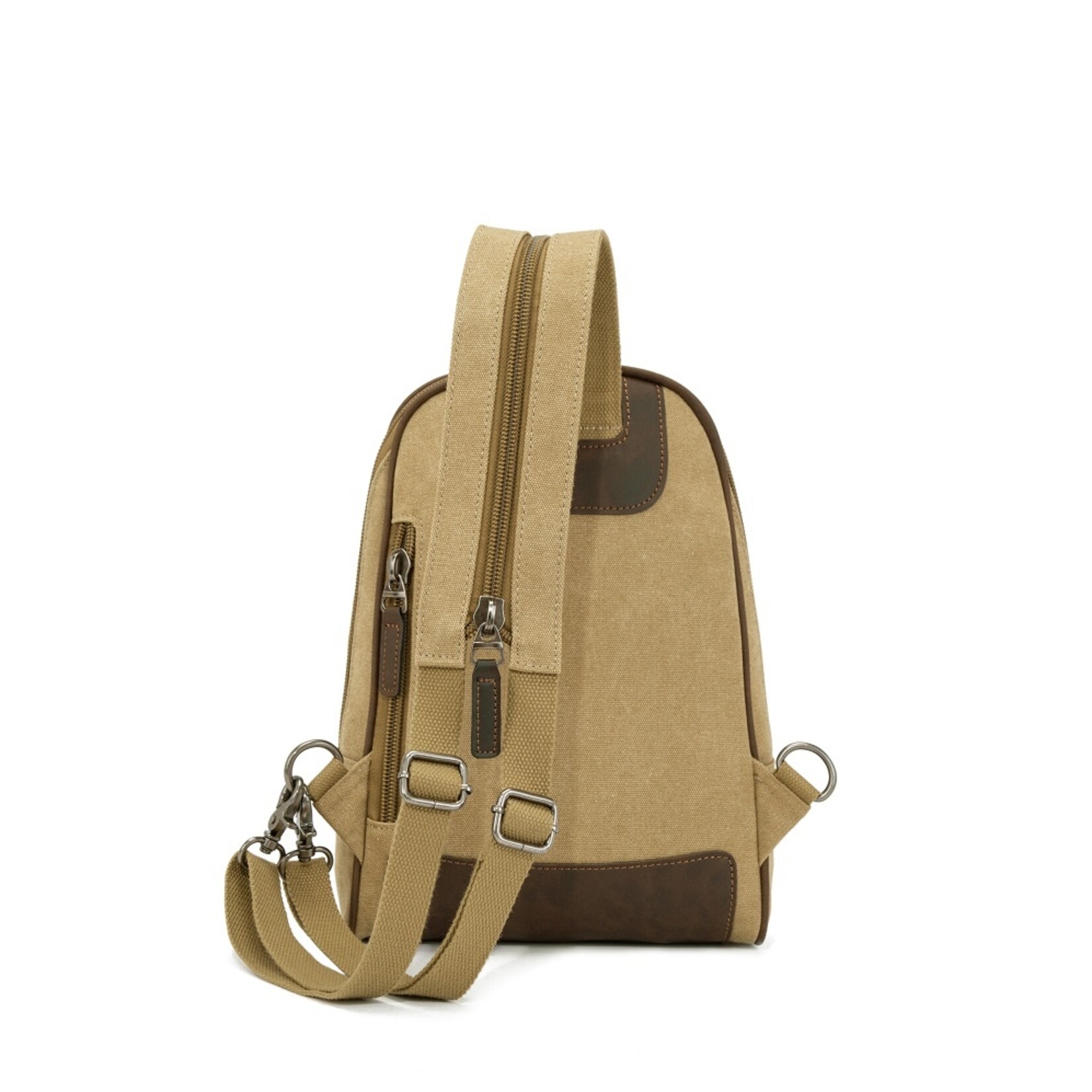 Multifunctional Canvas Backpack Sling Bag - Charcoal