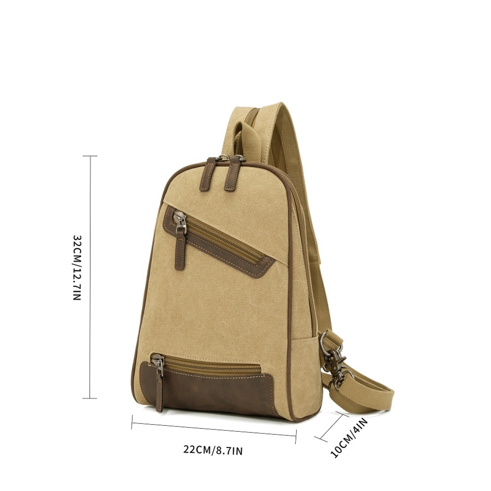 Multifunctional Canvas Backpack Sling Bag - Green