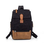 Multifunctional Waxed Canvas Backpack - Black