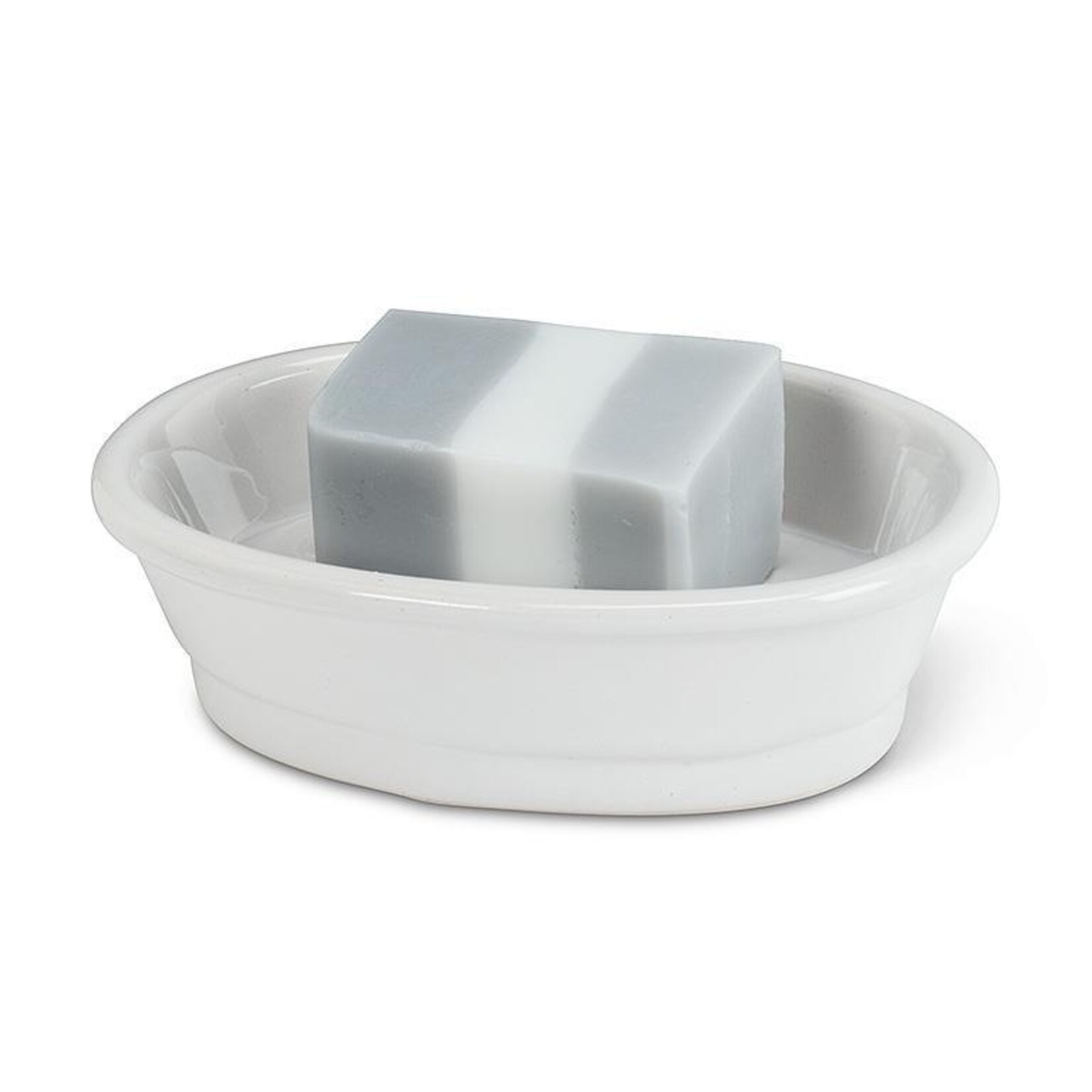 White Oval 'Savon' Soap Dish
