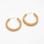 Gold Braided Hoop Earrings