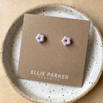 Lilac Ceramic Flower Stud Earrings