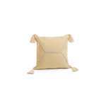Light Yellow w Natural Braid Cotton Cushion - 18x18