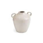 Antique Ivory Ceramic Vase w Handles