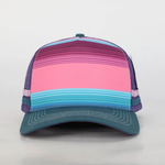 Striped Purple, Pink & Blue Trucker Hat