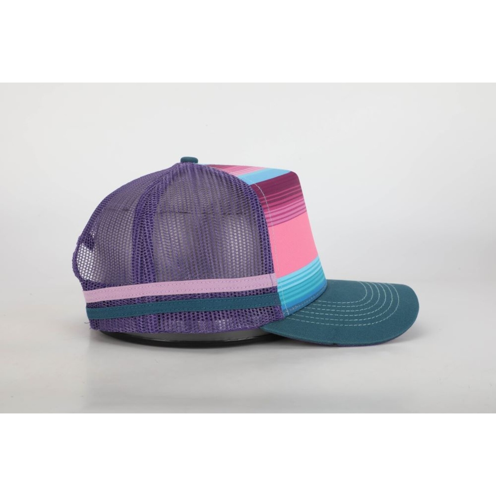 Striped Purple, Pink & Blue Trucker Hat