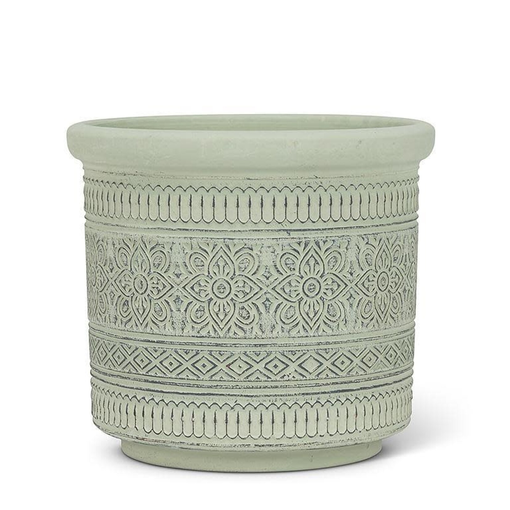 Green Planter with Embossed Band