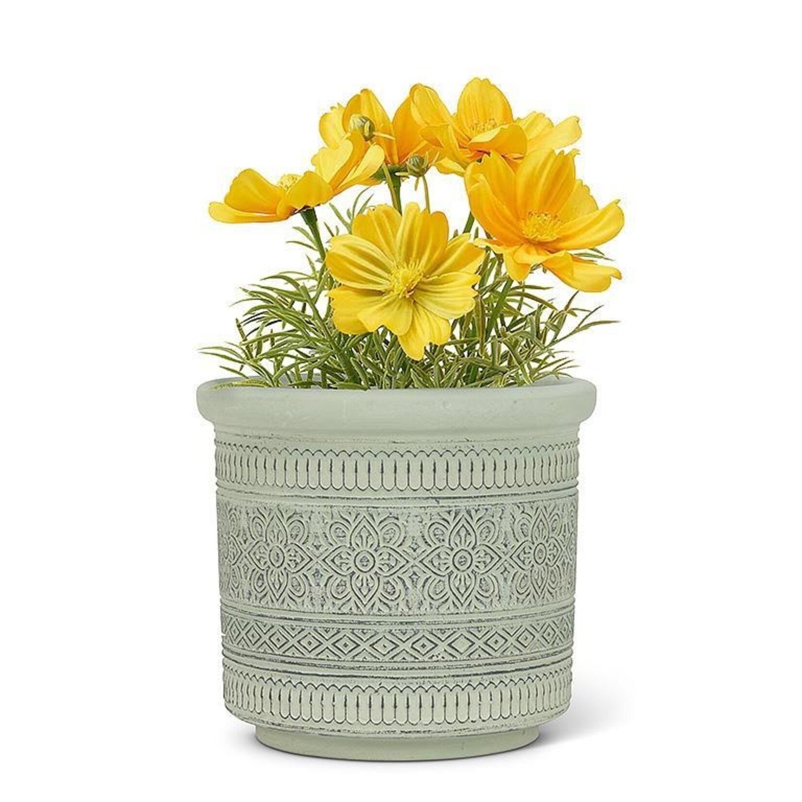 Green Planter with Embossed Band