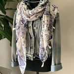 Lightweight Scarf - Navy & Purple Geometric