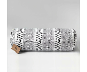 Organic Yoga Bolster Pillow in Black White Print Copper Alley Gift Boutique