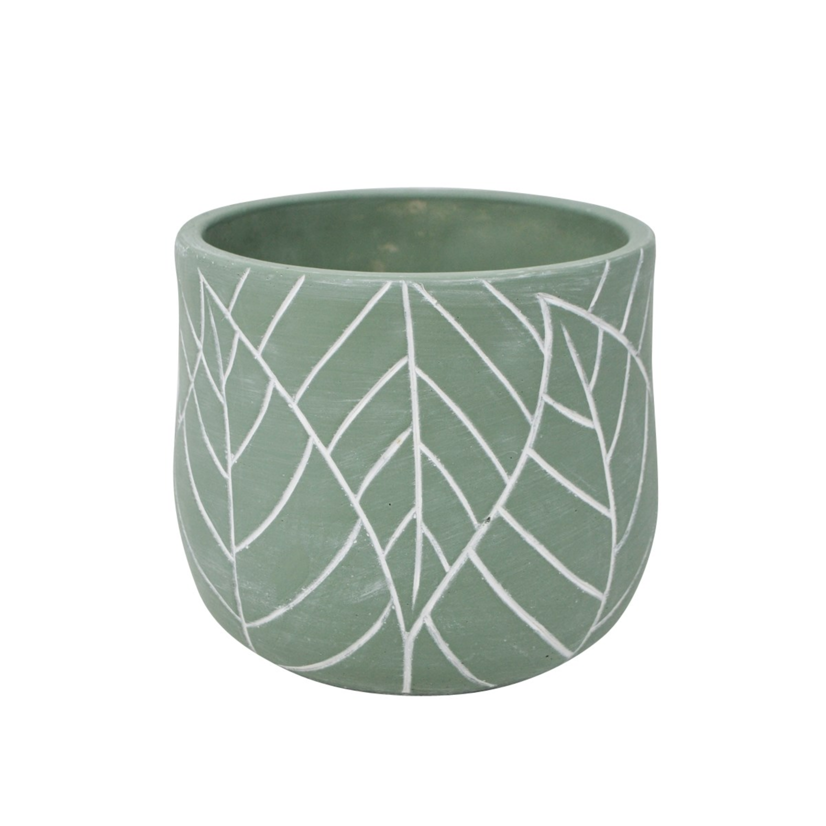 Cement Green Leaf Planter