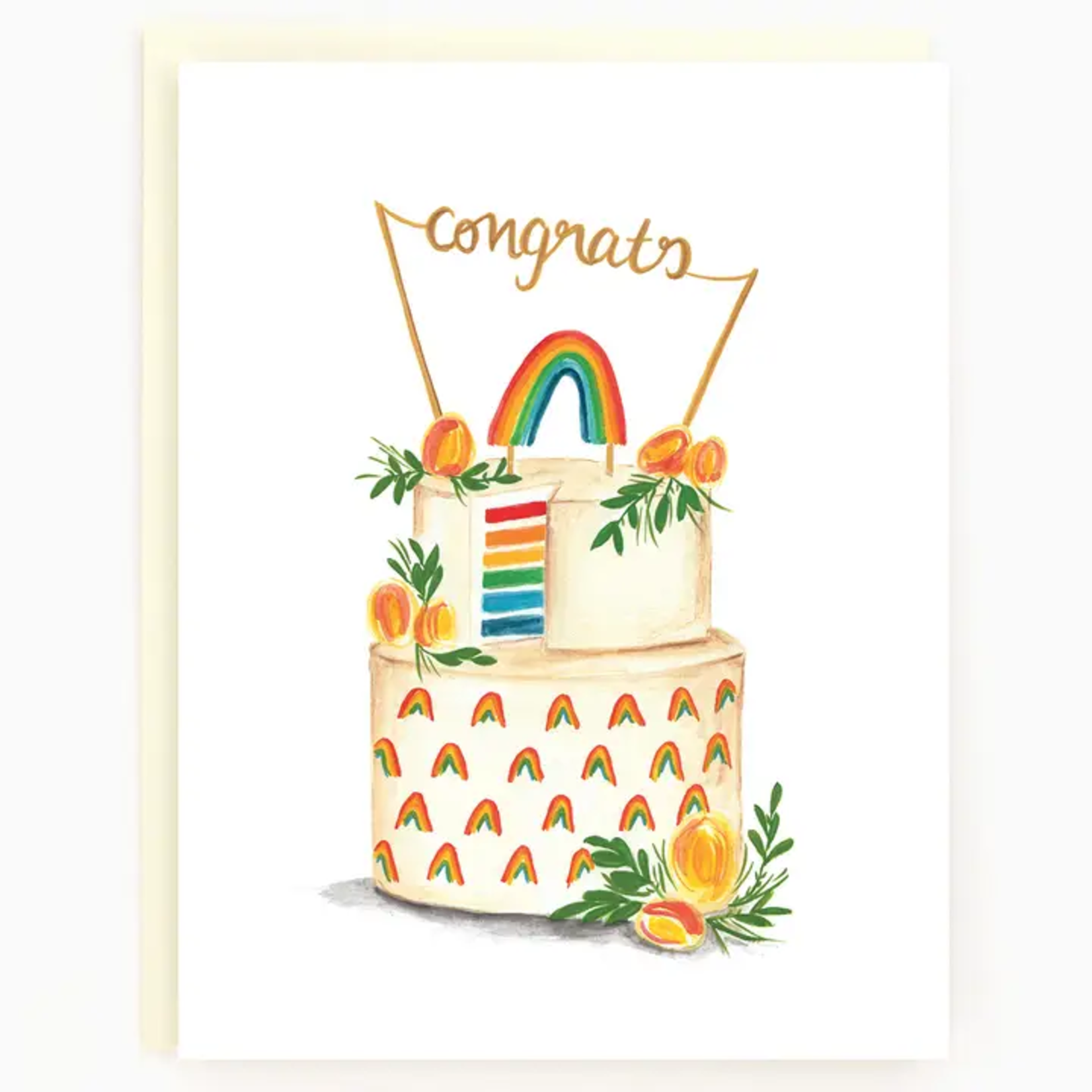 Rainbow Wedding Cake Card