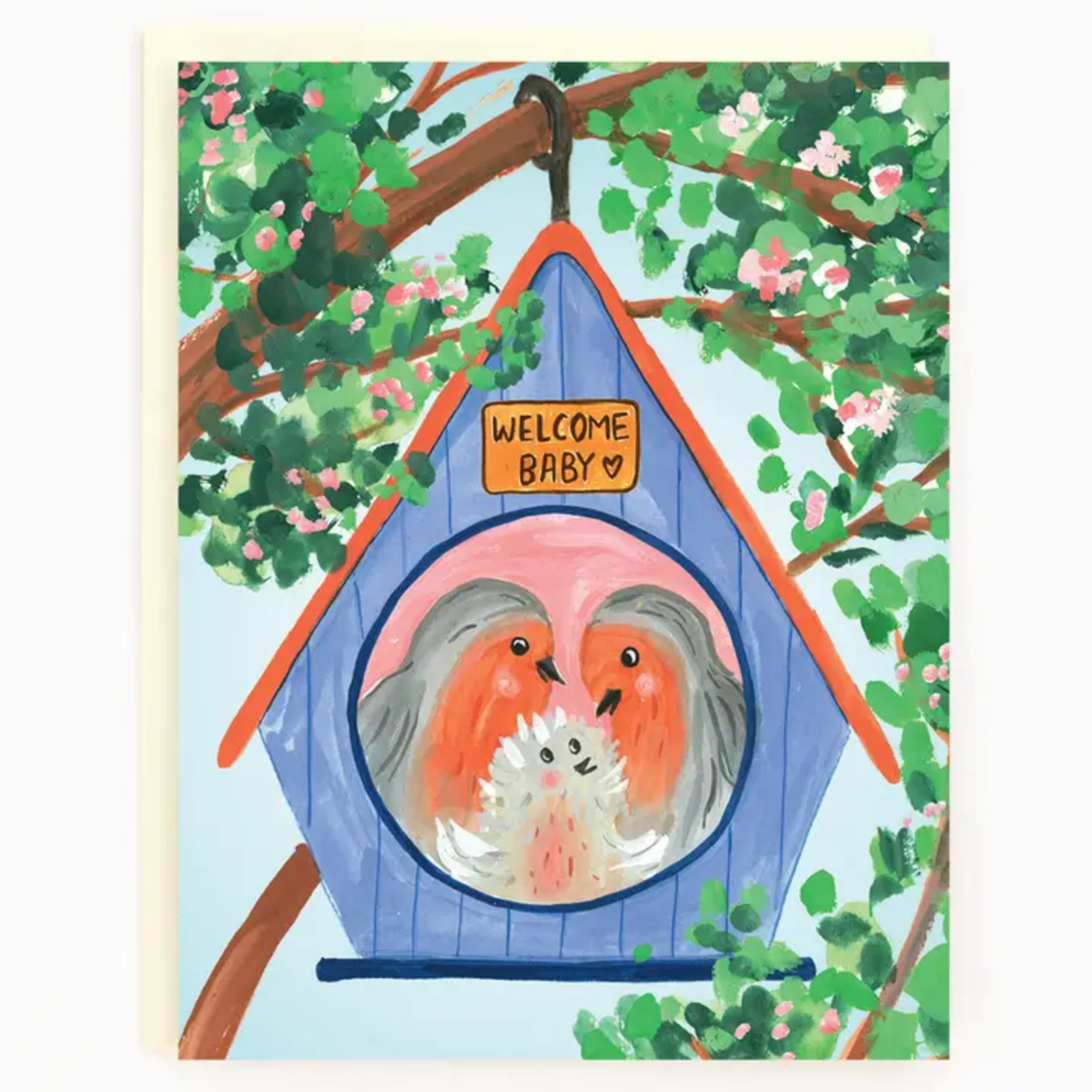 New Baby Bird Family Card