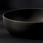 Shallow Stoneware Serving Bowl - Matte Black