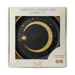 Crescent Jewelry Dish & Gold Hexagon Earring Set