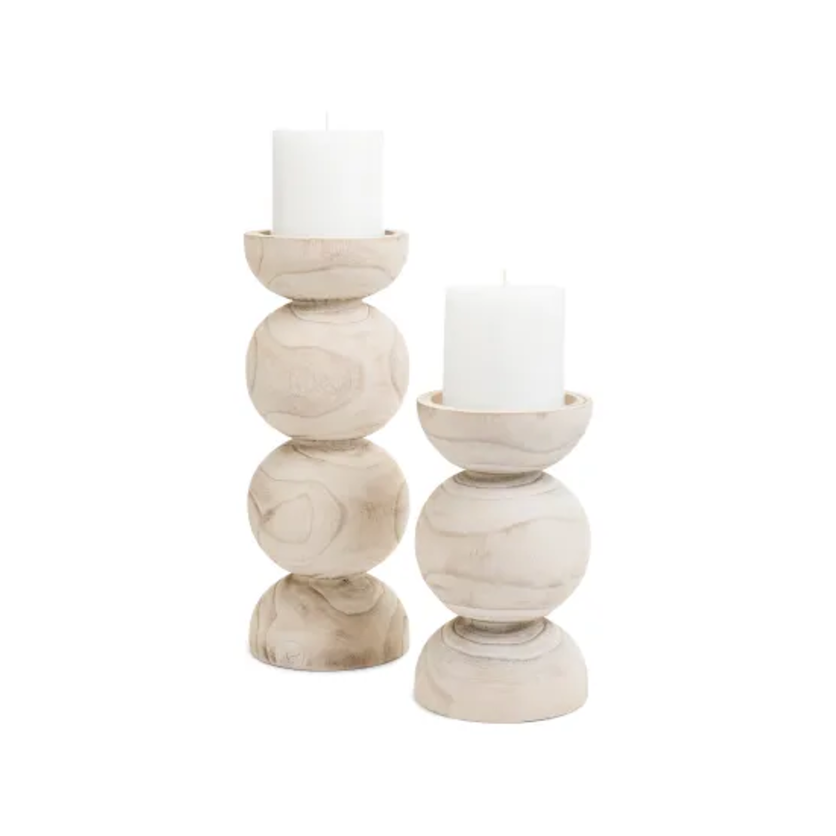 Paulownia Wood Bubble Candle Holder - Small