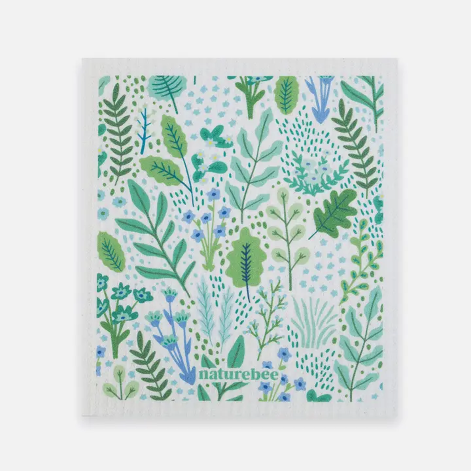 Swedish Dishcloth - Green Floral