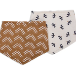 2Pk Bandana Bibs - Mudcloth & Black Birds