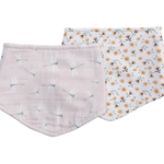 2Pk Bandana Bibs - Vintage Floral & DragonFly