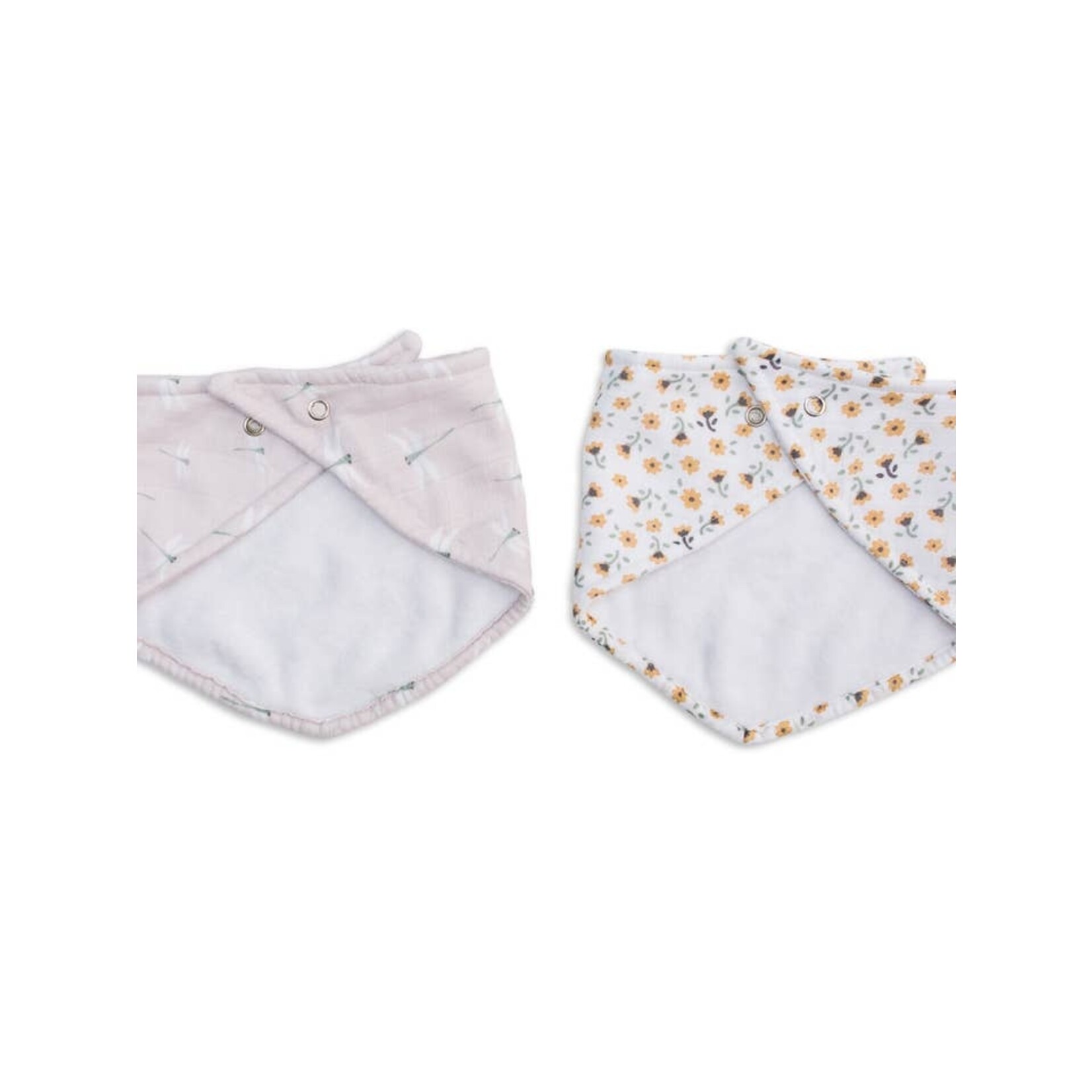 2Pk Bandana Bibs - Vintage Floral & DragonFly
