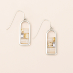 Silver Framed Ivory Miyuki Bead Earrings