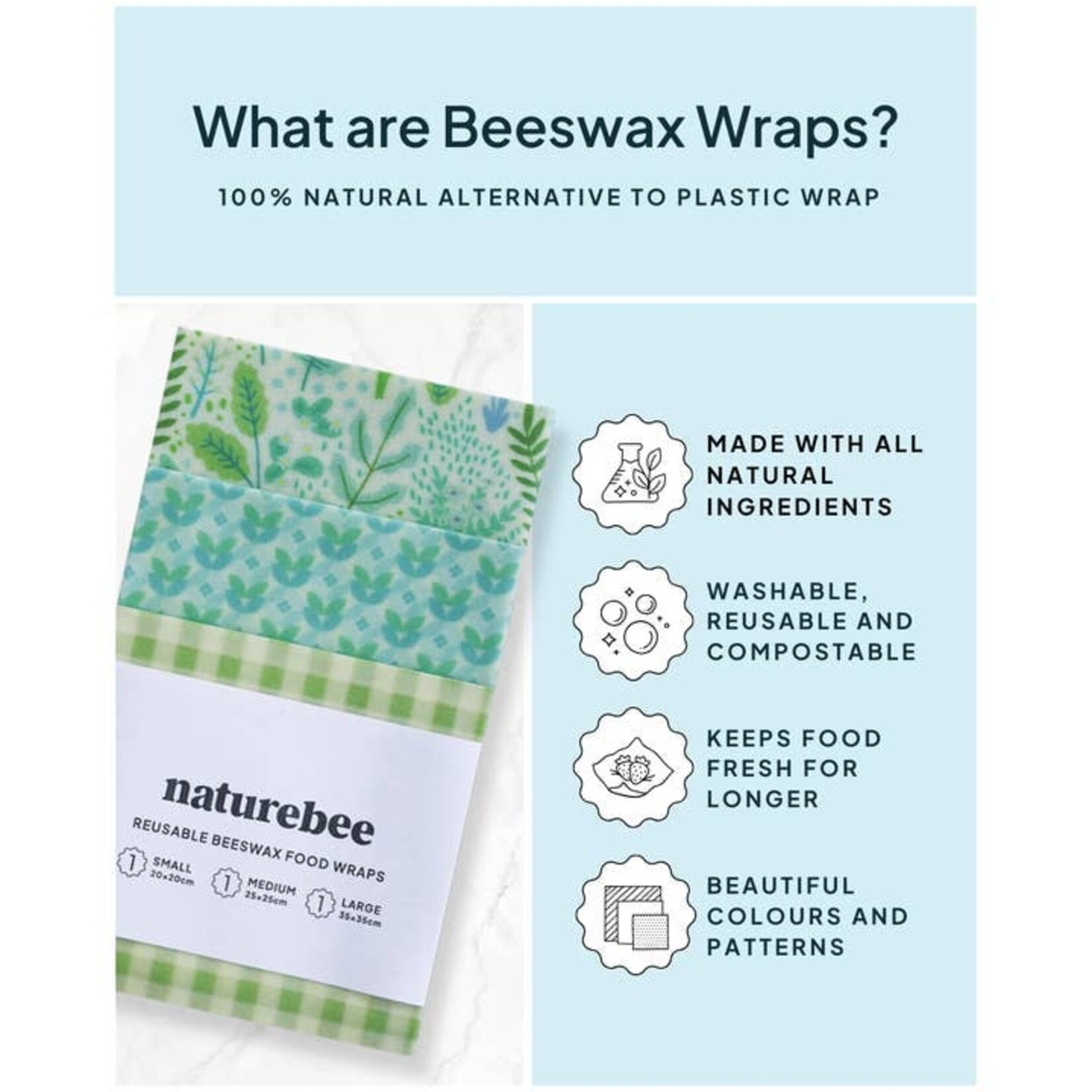 Beeswax Wrap Variety Set - Green