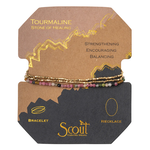 Delicate Stone Wrap Bracelet - Gold Tourmaline