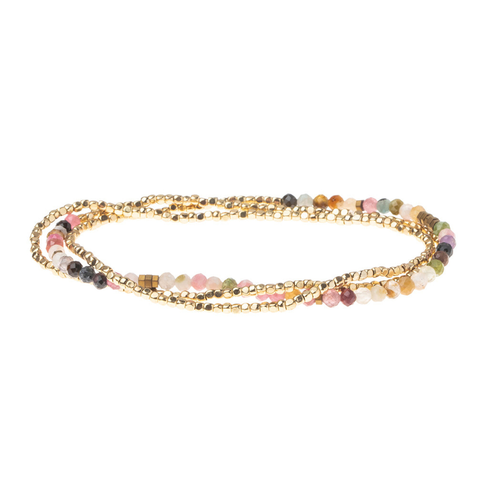 Delicate Stone Wrap Bracelet - Gold Tourmaline