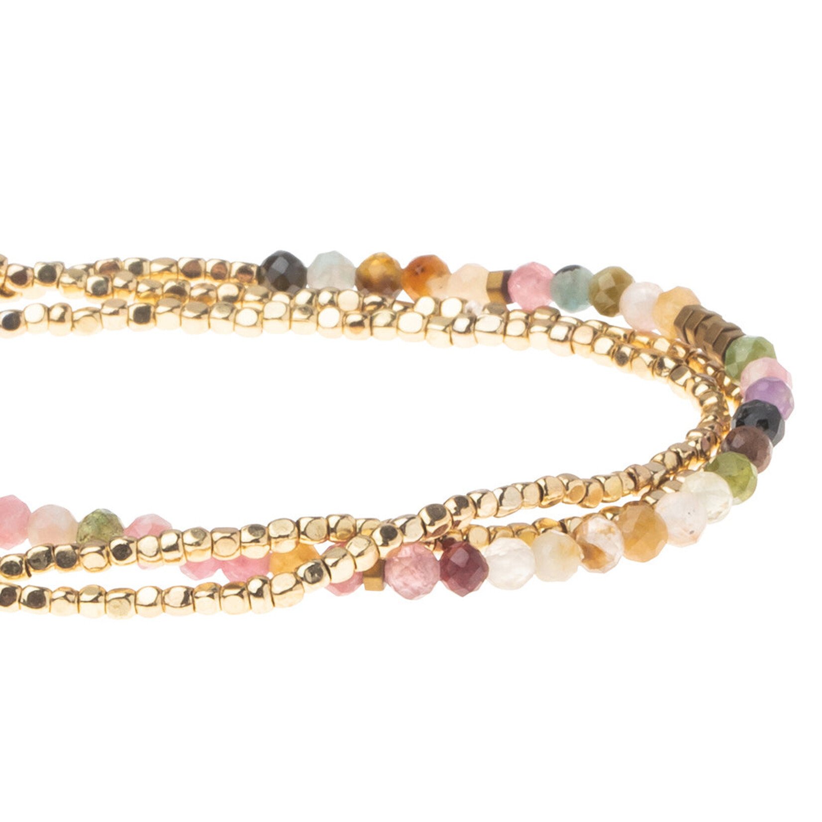 Delicate Stone Wrap Bracelet - Gold Tourmaline