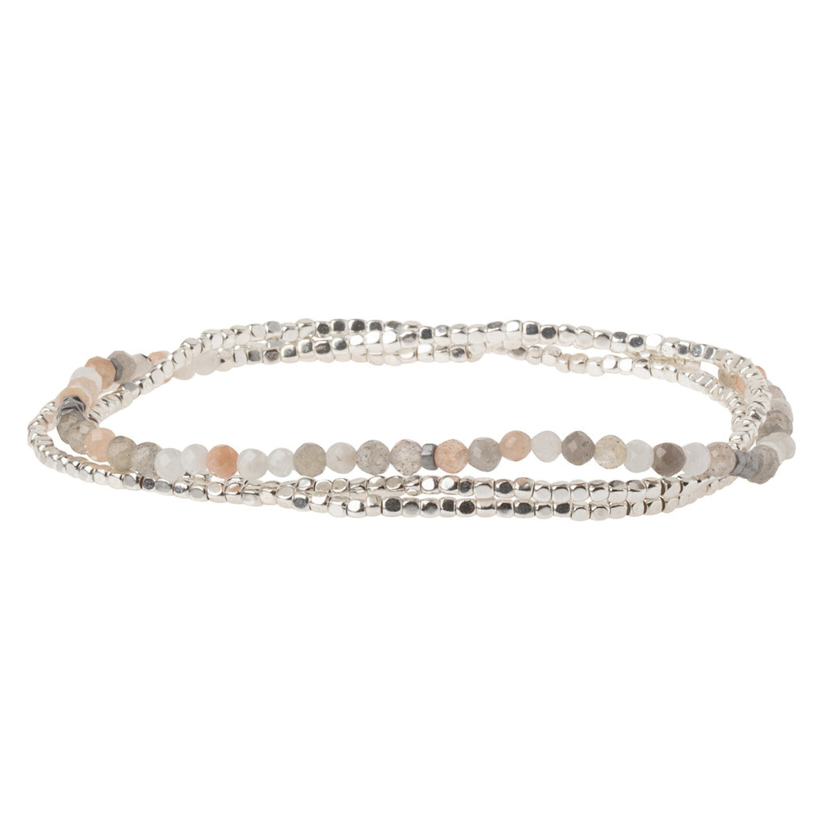 Delicate Stone Wrap Bracelet - Silver Moonstone