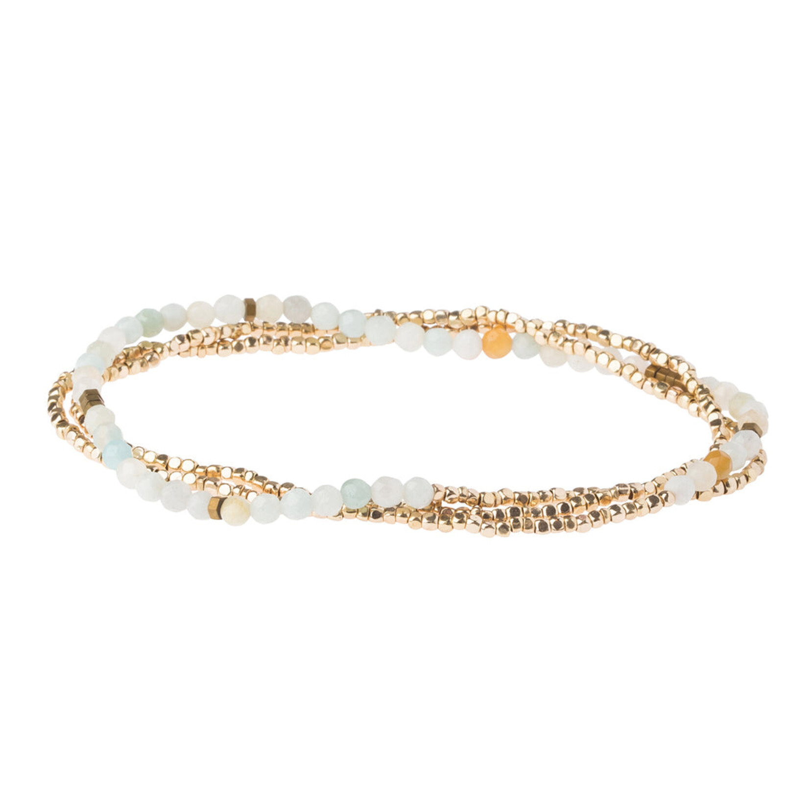 Delicate Stone Wrap Bracelet - Gold Amazonite