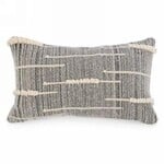 Handwoven Black & White Rectangular Cushion