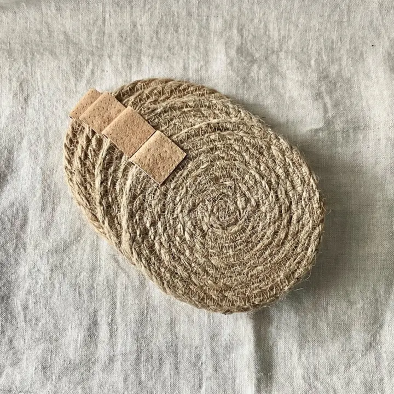 Natural Jute Rope Coasters - Set of 4