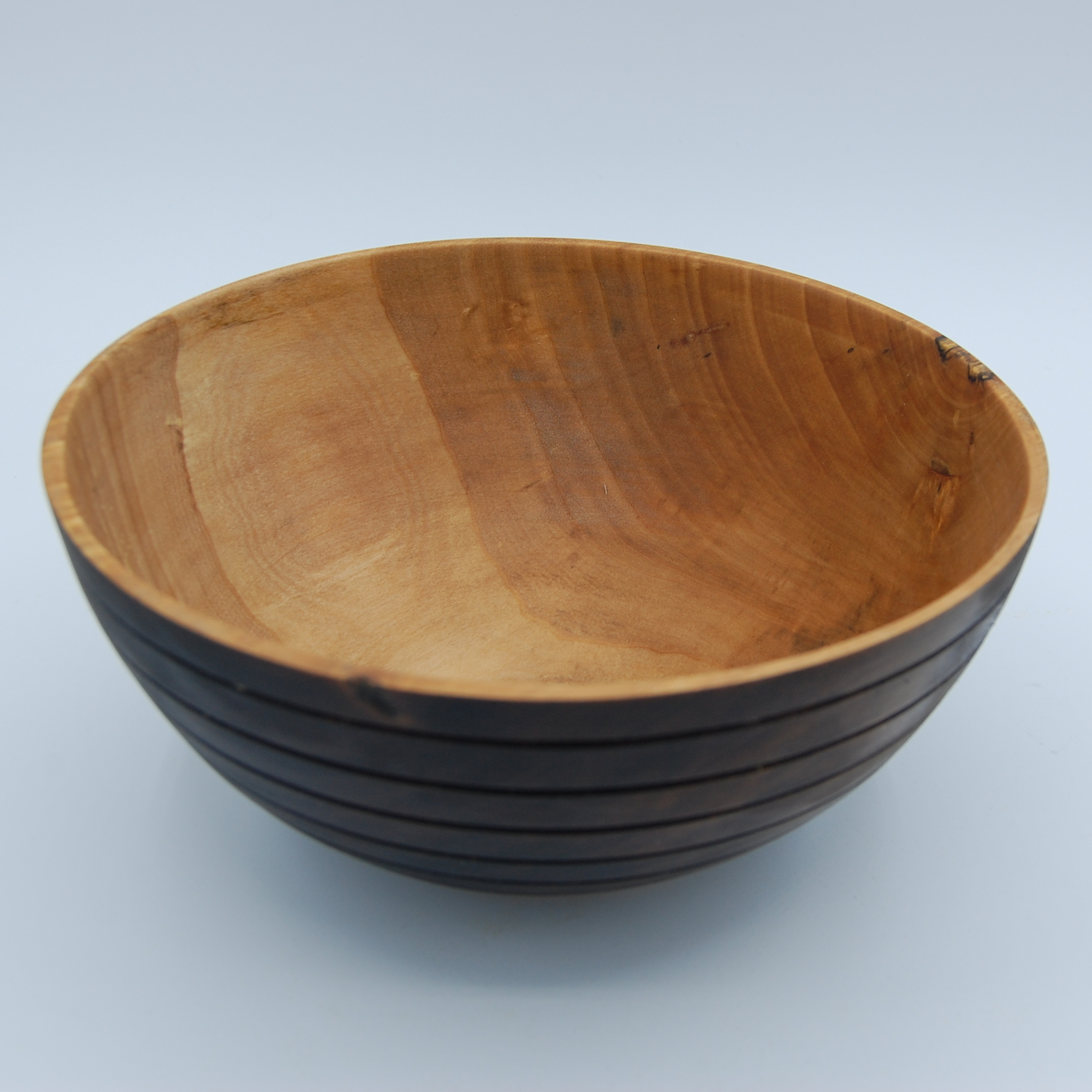 Notched Cherry Bowl w Blackened Exterior