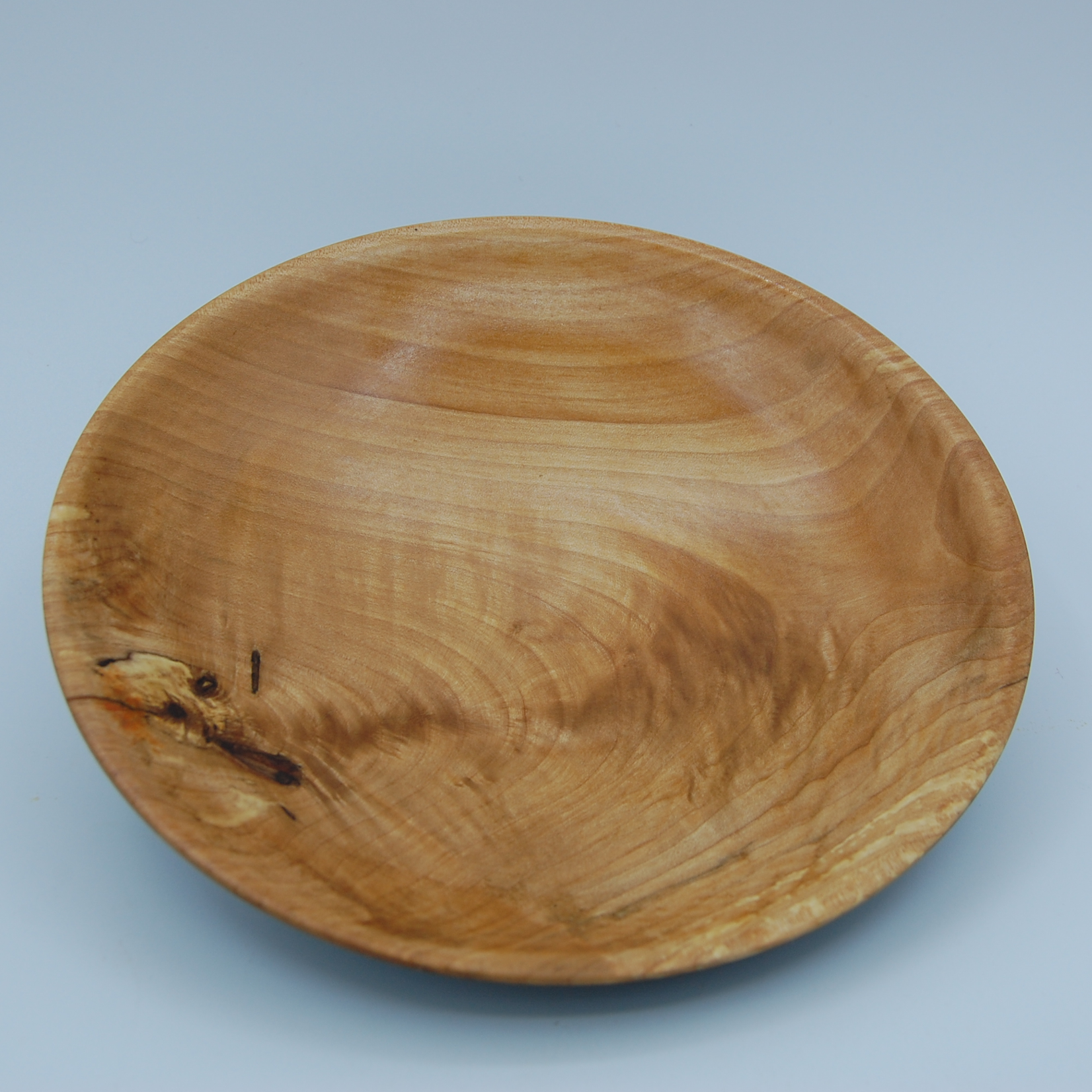 Shallow Maple Wood Bowl w Blackened Exterior