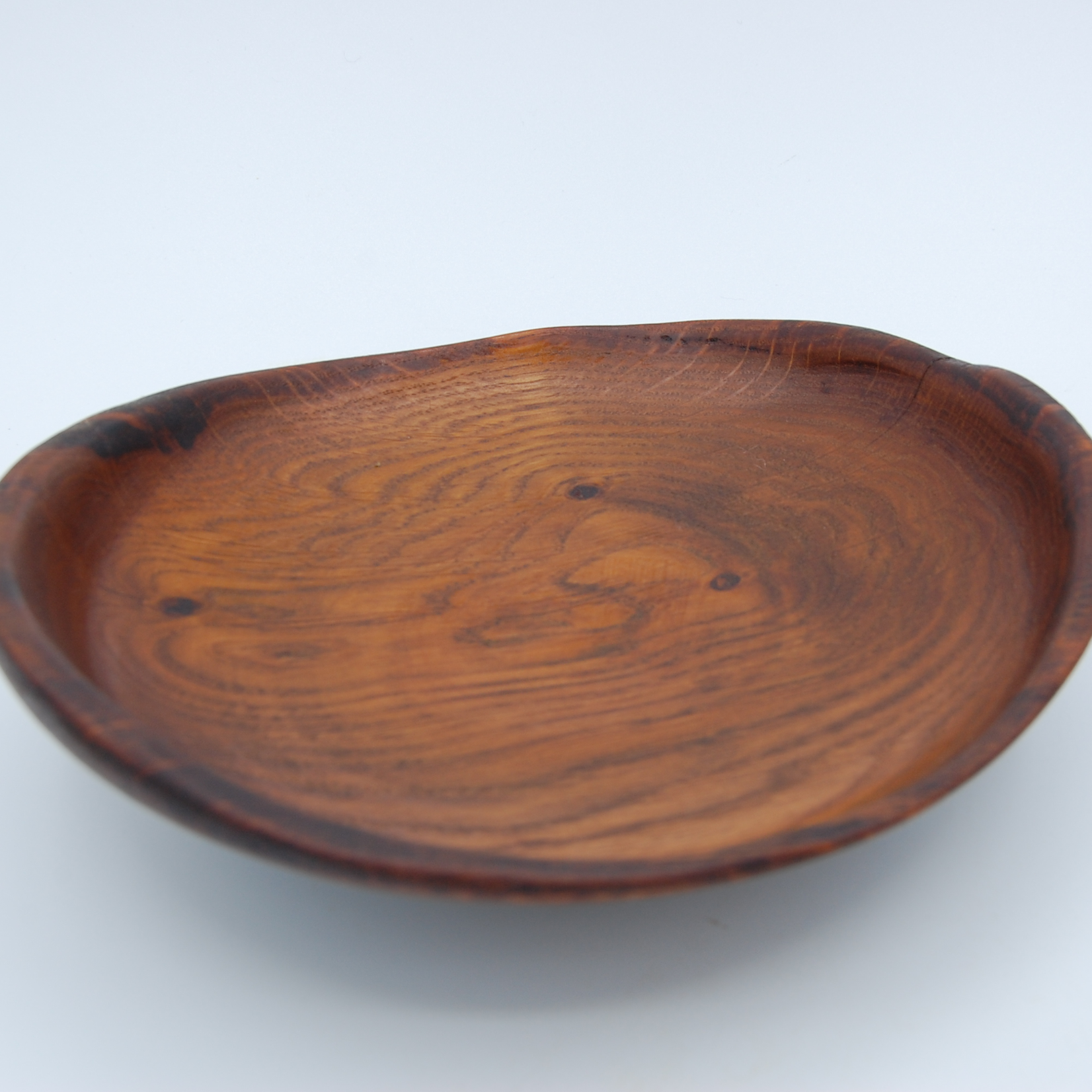 Shallow Stained Wood Bowl