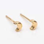 Gold Mini Moon Stud Earrings