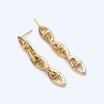 Gold Chain Link Stud Earrings