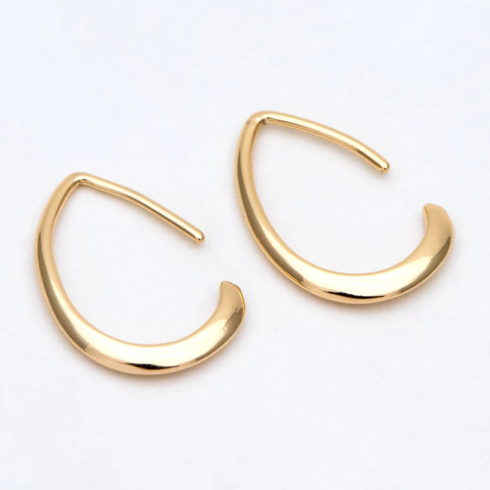 Gold Teardrop Hook Earrings