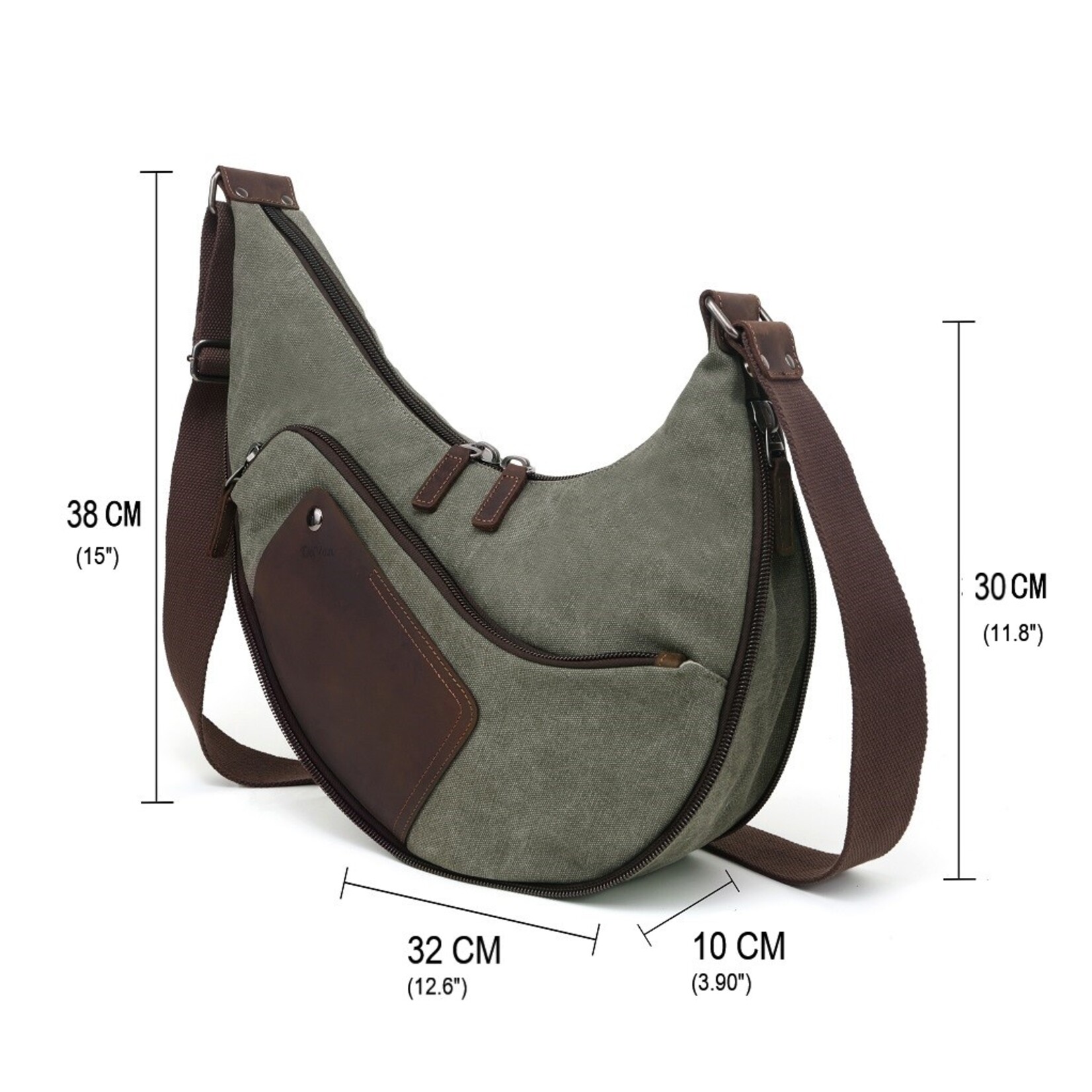 Multi-Functional Canvas Sling Bag - Charcoal