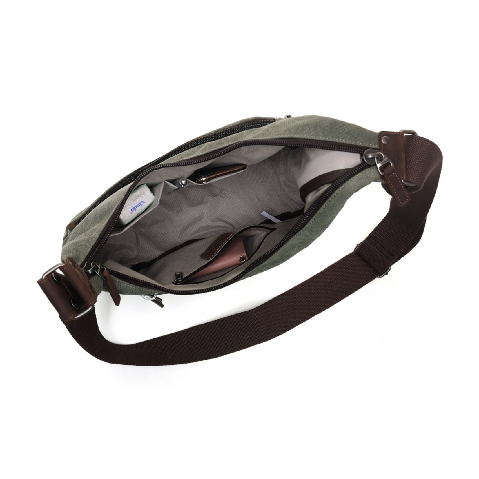 Multi-Functional Canvas Sling Bag - Charcoal