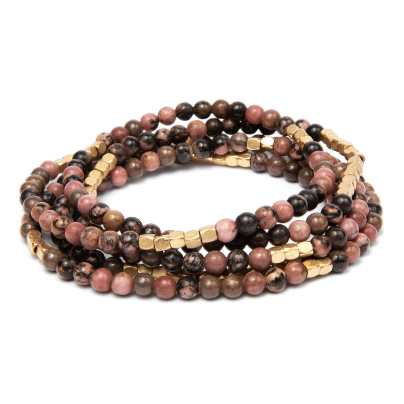 Wrap Bracelet/Necklace Rhodochrosite - Stone of Love