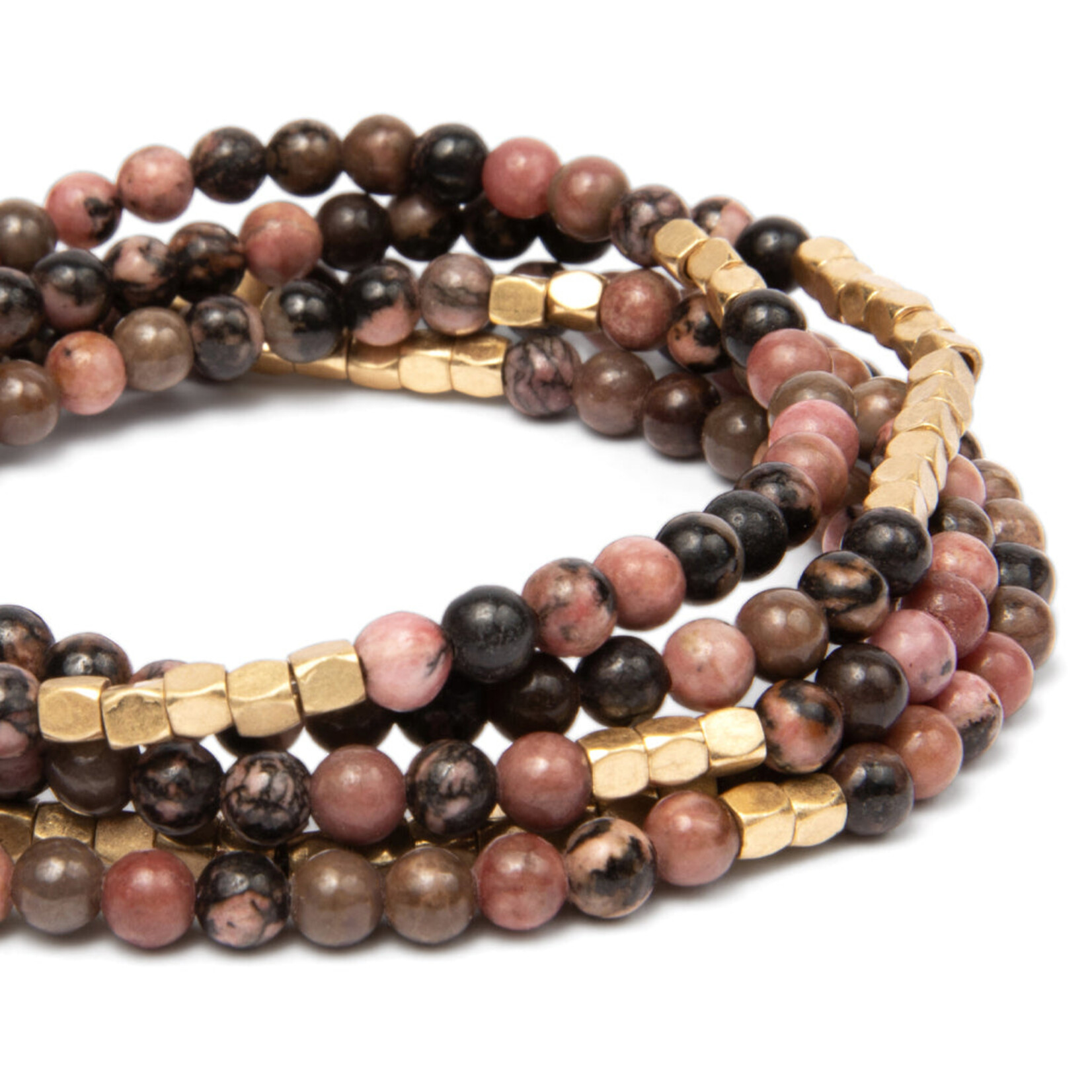Wrap Bracelet/Necklace Rhodochrosite - Stone of Love