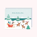 Oh Deer, Christmas is Here Greeting Card