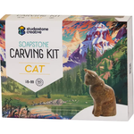 Cat Soapstone Carving & Whittling Kit