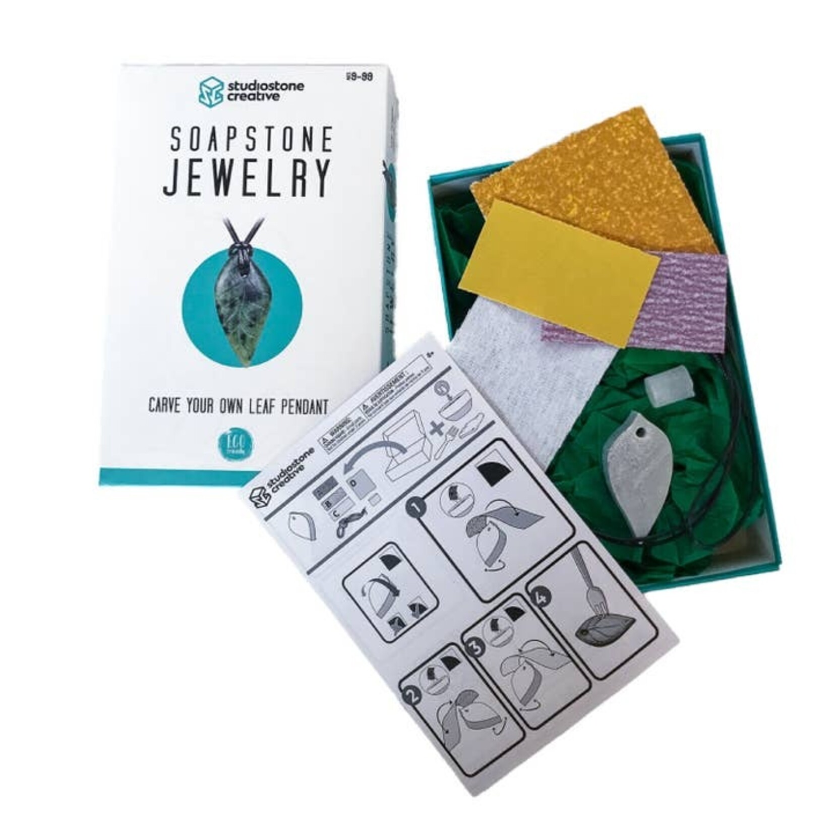 Leaf Pendant Soapstone Carving & Whittling Kit