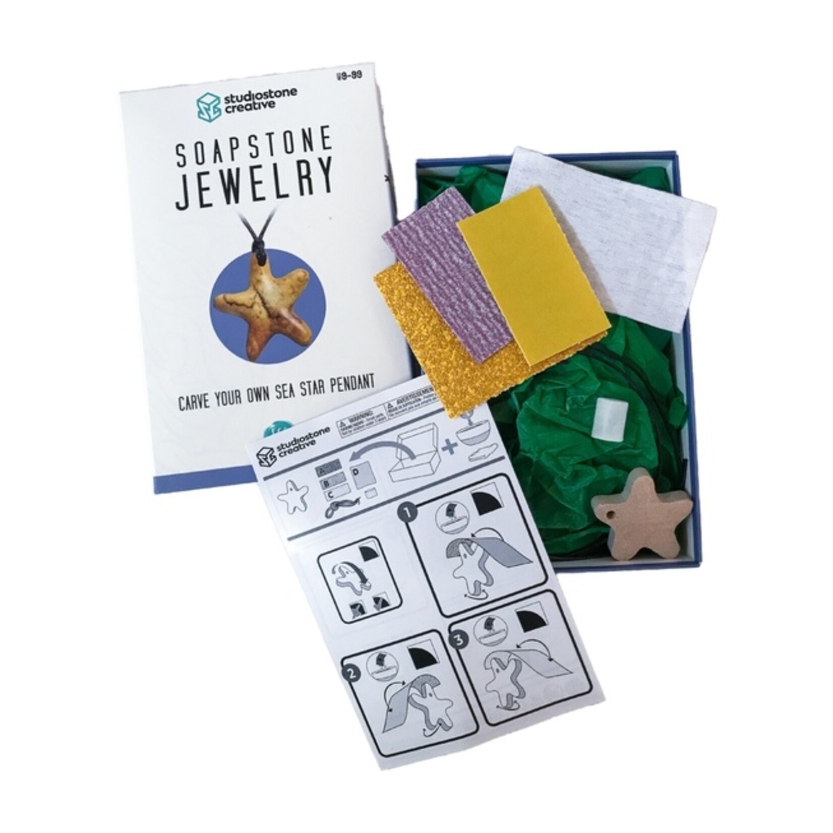 Star Pendant Soapstone Carving & Whittling Kit